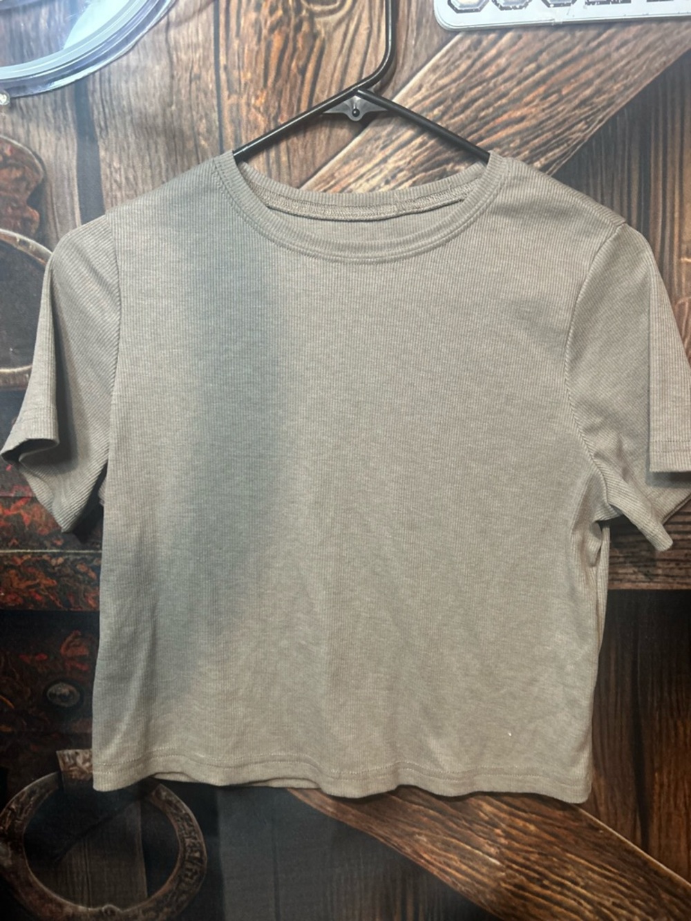 Dazy Ribbed Crewneck Tee - Taupe